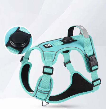 Harnais anti-traction pour chien avec attache frontale et dorsale, rembourrage confortable et bandes réfléchissantes pour sécurité en promenade